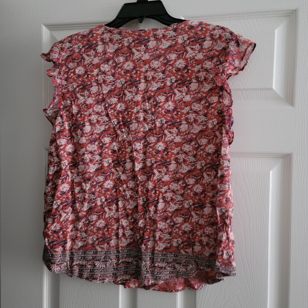 Lucky Brand Red Floral Women's Top - Picture 2 of 5